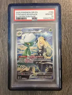 2025 POKEMON DRI EN-DESTINED RIVALS ILLUSTRATION RARE CYNTHIA'S ROSERADE PSA 10 - Image 1