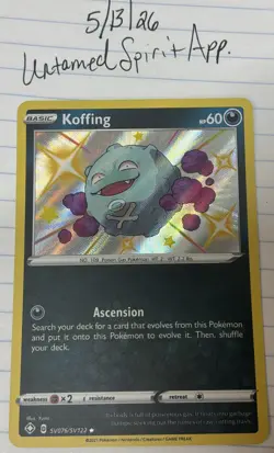 Koffing SV076/SV122 Shiny Rare Shining Fates Shiny Vault Pokemon Near Mint - Image 1