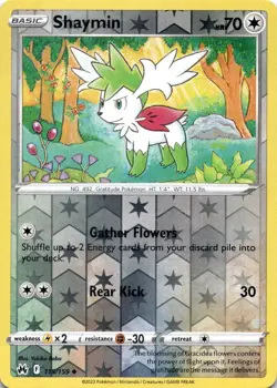 SHAYMIN 115/159 UC CROWN ZENITH POKEMON REVERSE HOLO MP - Image 1