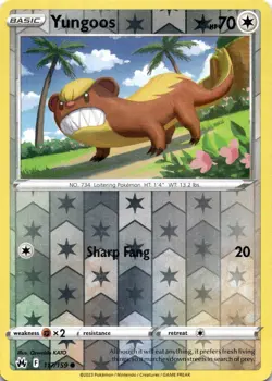YUNGOOS 117/159 C CROWN ZENITH POKEMON REVERSE HOLO MP - Image 1