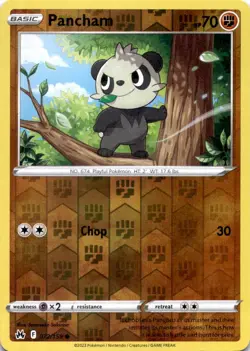 PANCHAM 072/159 C CROWN ZENITH POKEMON REVERSE HOLO MP - Image 1