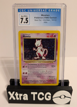 Pokemon CGC 7.5 - Mewtwo - 10/102 Base Set Unlimited Rare Holo - German - Image 1