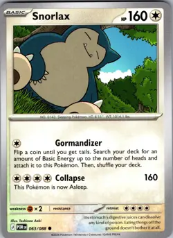 Snorlax Perfect Order 063/088 Common Pokemon Near Mint - Image 1