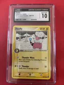 CGC 10 GEM MINT Flaaffy 56/115 EX Unseen Forces Pokemon 2005 - Image 1