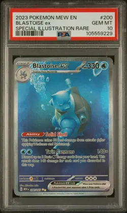 Pokemon 2023 Blastoise ex 200/165 Special Illustration Rare 151 GEM MINT PSA 10 - Image 1