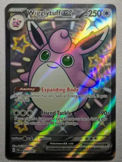 Wigglytuff ex 222/091 Shiny Ultra Rare Paldean Fates Pokemon Near Mint - Image 1