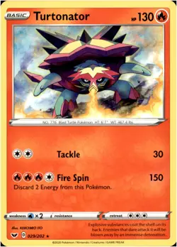 Turtonator 029/202 Rare - Pokemon SWSH01: Sword & Shield Base Set LP-NM - Image 1