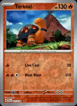 Torkoal 025/159 Reverse Holo - Pokemon SV09: Journey Together NM - Image 1