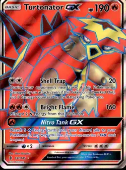 Turtonator GX (Full Art) 131/145 Holo - Pokemon SM - Guardians Rising - NM - Image 1