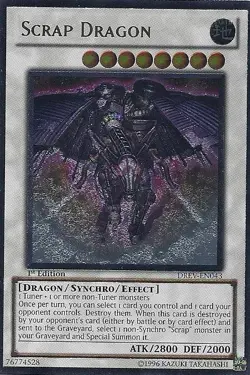 Yugioh! LP Scrap Dragon - DREV-EN043 - Ultimate Rare - Unlimited Edition Lightly - Image 1