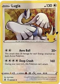 Pokemon Celebrations Lugia 022/025 Holo Rare NM - Pack Fresh - Image 1