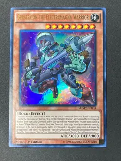 BERSERKION THE ELECTROMAGNA WARRIOR ULTRA RARE SDMY-EN004 LIGHT PLAY YUGIOH - Image 1