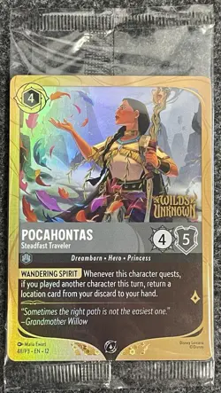 Disney Lorcana Wilds Unknown Pocahontas Steadfast Traveler 48/P3 Promo SEALED - Image 1