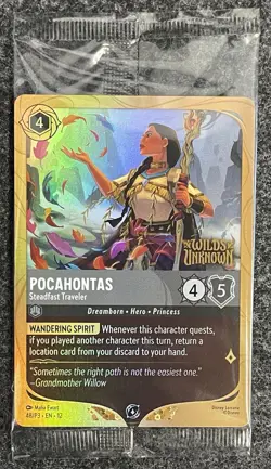 Disney Lorcana Wilds Unknown Pocahontas Steadfast Traveler 48/P3 Promo SEALED - Image 3