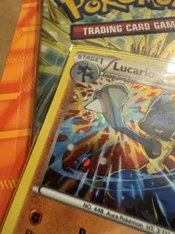 Pokemon Lucario Mew Tail Swirl XY Steam Siege Promo Card Blister Pack W/ Coin - Image 1