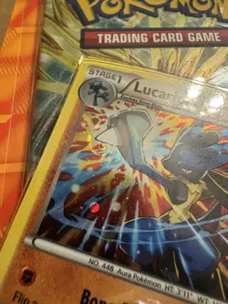 Pokemon Lucario Mew Tail Swirl XY Steam Siege Promo Card Blister Pack W/ Coin - Image 2