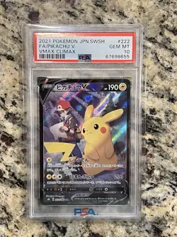 Pikachu V PSA 10 CSR Vmax Climax 222/184 Japanese Pokemon Card Full Art Red’s - Image 1