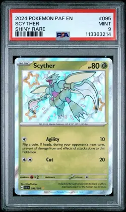 2024 Pokemon Paldean Fates # 095 Scyther Shiny Rare PSA 9 Card MINT! Free Ship! - Image 1