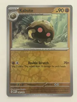 Pokemon TCG Kabuto Scarlet & Violet Reverse Holo Uncommon Card 140/165 NM - Image 1
