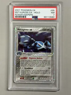 Pokemon EX Metagross ex Holo #95 PSA 7 NM Power Keepers 2007 - Image 1