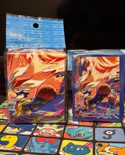 Pokemon Center Japan EXCLUSIVE Scorbunny Raboot Cinderace Deck Case and Sleeves - Image 1