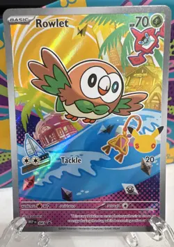 Rowlet 043 Me: Mega Evolution Promo Holo Pokemon First Partner Illustration - Image 1