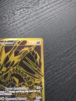 Pokemon Eternatus V SV121/SV122 Shining Fates Shiny Vault Gold Full Art - Image 3