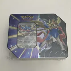 Pokemon TCG Shining Legends Zacian Metal Tin Box English Booster Sealed - Image 1