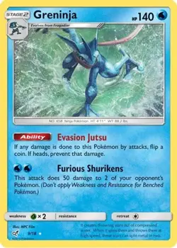 Greninja (#9/18) - Holofoil SM - Detective Pikachu HP Pokemon - Image 1