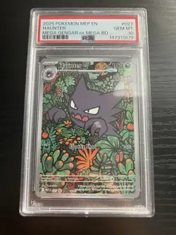 2025 POKEMON MEP EN-ME BLACK STAR PROMO #027 HAUNTER PSA 10 - Image 1