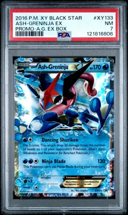 2016 POKEMON XY BLACK STAR PROMO ASH-GRENINJA EX BOX ASH-GRENINJA EX PSA 7 - Image 1