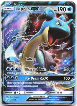 Lapras GX 35/149 Holo Ultra Rare SM Base Set Pokemon Near Mint - Image 1