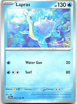 Lapras 31/142 Uncommon Stellar Crown Pokemon Near Mint - Image 1