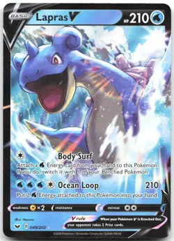 Lapras V 049/202 Holo V Rare Sword & Shield Pokemon Near Mint - Image 1