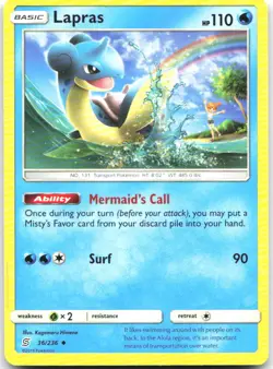 Lapras 36/236 Uncommon Unified Minds Pokemon Near Mint - Image 1