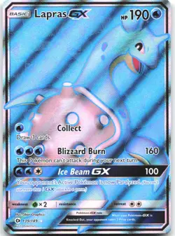 Lapras GX (Full Art) 139/149 Holo Ultra Rare SM Base Set Pokemon Near Mint - Image 1