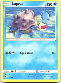 Lapras 17/68 Rare Hidden Fates Pokemon Near Mint - Image 1