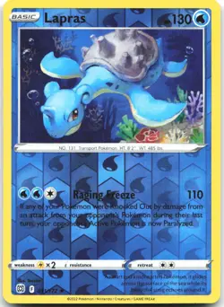 Lapras 031/172 Rare Brilliant Stars Pokemon Reverse Holo Lightly Played - Image 1