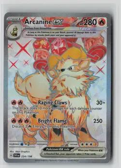 Arcanine ex 224/198 Ultra Rare Scarlet & Violet Pokemon NM - Image 1