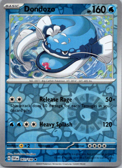 Dondozo 061/198 Pokemon Scarlet & Violet Base Set Reverse Holo Rare NM - Image 1