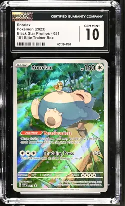 Pokemon TCG Snorlax (2023) Black Star Promos 051 - 151 ETB CGC 10 - Image 3