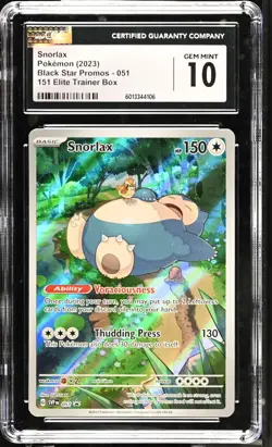 Pokemon TCG Snorlax (2023) Black Star Promos 051 - 151 ETB CGC 10 - Image 5