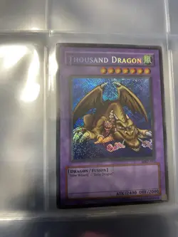 Yugioh Thousand Dragon MRD-143 Metal Raiders Unlimited reverse foil misprint - Image 2