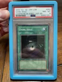 Konami Yu-Gi-Oh! Dark Hole LOB-052 1st Edition Super Rare PSA 8 2002 - Image 2
