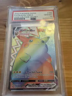 2020 Pokemon SWSH Pikachu Vmax Vivid Voltage Secret Rainbow PSA 10 Gem Mint - Image 1
