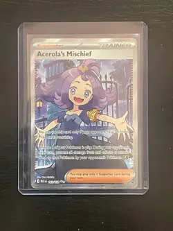 Pokemon TCG Acerola's Mischief Full Art Ultra Rare Trainer Holo 165/132 English - Image 1