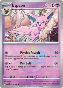 Espeon (Poke Ball Pattern, #033/131) - Holo SV - Prismatic Evolutions LP Pokemon - Image 1