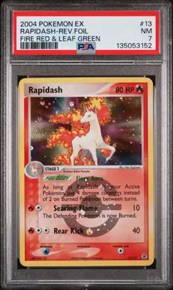 Rapidash Reverse Holo Pokemon Ex Fire Red & Leaf Green 13/112 PSA 7 - Image 1