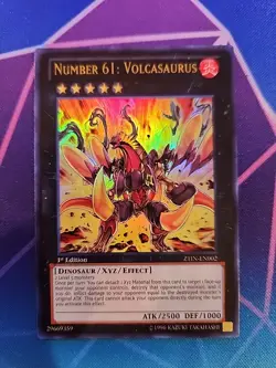 Yugioh! Number 61: Volcasaurus - ZTIN-EN002 - 1st Edition - Ultra Rare NM - Image 1
