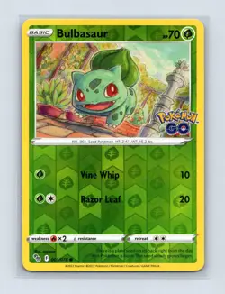 Bulbasaur 001/078 Common Pokemon GO Pokemon Reverse Holo Near Mint - Image 1